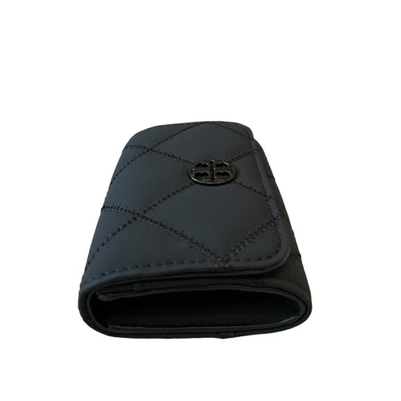 TORY BURCH Willa Matte Card Case 150057 Leather Black Quilted Small NEW - Picture 9 of 16